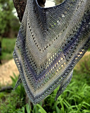 Mglista szałwia / chusta z bawełny, agat handmade