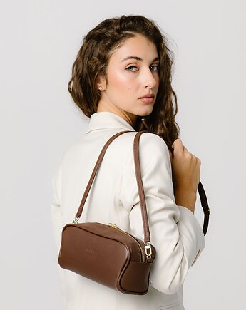 BLISS BAG - skórzana torebka - brąz klasyczny, NASHE