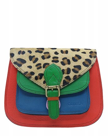 Torebka listonoszka elegancka regulowany pasek skórzana kolorowa OLIVKA, Olivka Warsaw