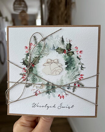 Wyjątkowa ręcznie robiona kartka świąteczna na Boże Narodzenie, sorte