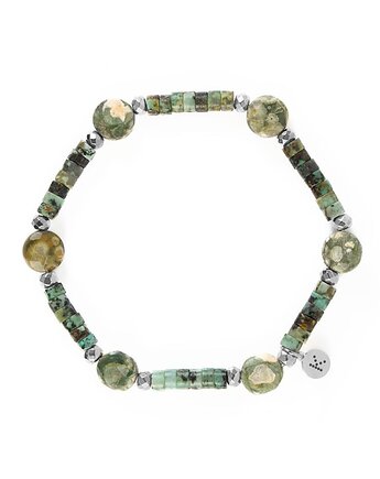 Bransoletka w kolorach zielonego lasu - Wersja Srebrna, Kulka Bransoletki