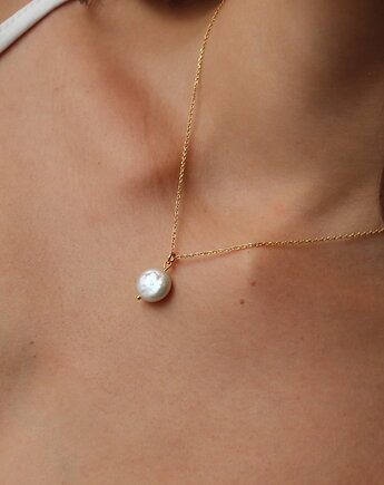Złoty naszyjnik z perłą naturalną - srebro 925 pozłacane, Coccola JEWELLERY