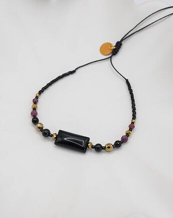 Bransoletka Ochronna Onyks Turmalin Rubin, w hand works