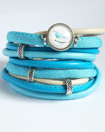 Bransoletka - Blue Bird - owijana, niebieska, yenoo