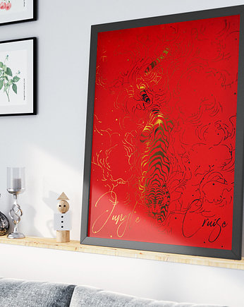 Plakat złocony - Jungle cruise red, PADE SPACE