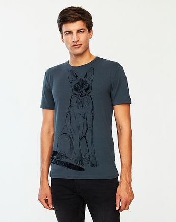 Siamese Cat Men's T-shirt dark cool gray, SELVA