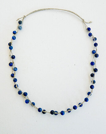 Naszyjnik bez metalu Lapis lazuli 6 mm, galeria nuit