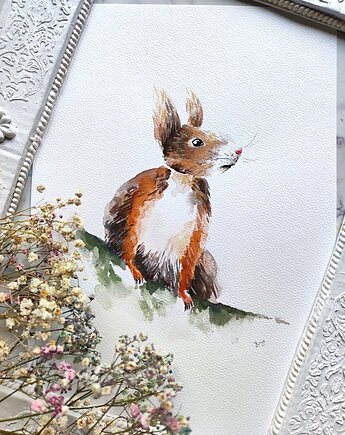 Akwarela wiewiórka, Wiktoria Borys Art