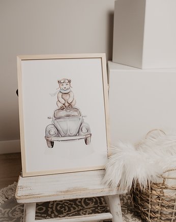 PLAKAT MIŚ NA GARBUSIE "PORA NA PRZYGODĘ" 29,7CM X 42CM, KOCYKOMANIA