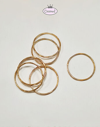 Zestaw 4 obrączek SLIM srebro złocone, COCONUT