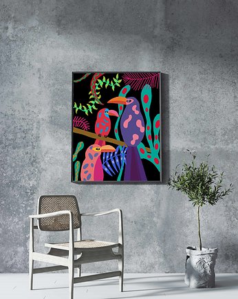 Plakat Tukany, Natka Wieczorek ilustracje