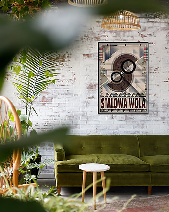 Poster Polska Stalowa Wola (R. Kaja) 98x68 cm w ramie, OKAZJE - Prezent na Rocznice ślubu