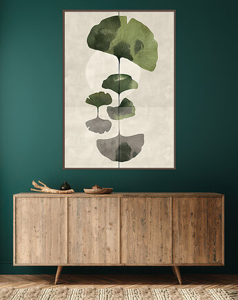 Miłorząb - Plakat, druk - Chiński Orient, Harmonia Zen, Roślinny #35, Black Sapphire Art