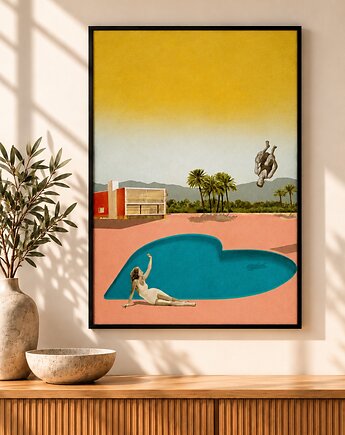Plakat Fine Art giclee kolaż L.A., ma illustories