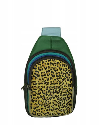 Plecak damski na jedno ramię skórzany zwierzęcy wzór wygodny pojemny OLIVKA, Olivka Warsaw