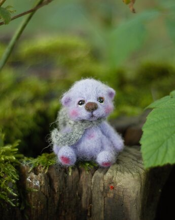 Miś Miniaturka- Lawendowy, BoboLobo Handicraft