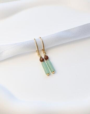 Kolczyki pozłacane - Awenturyn i Jaspis, Bring Biżuteria