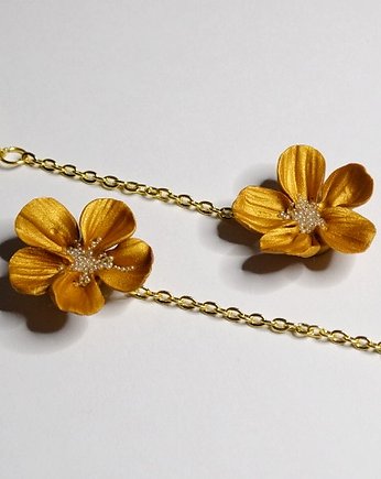 Kolczyki długie GOLDEN FLOWER, Natalia Puchalska
