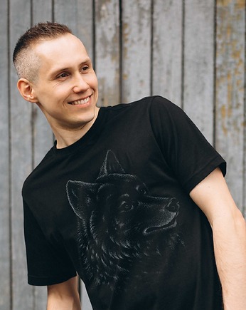 Koszulka organiczna z nadrukiem Wolf, ART ORGANIC