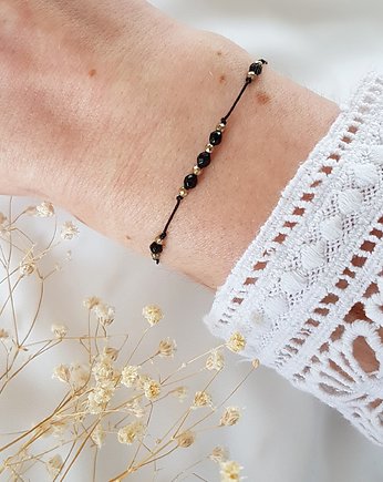 Bransoletka czarny onyks, LEI handmade 
