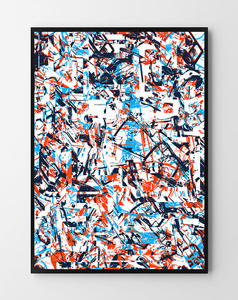 Plakat Orange Blue abstrakcja do salonu, HOG STUDIO