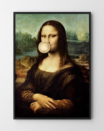 Plakat Mona Lisa ze złotym balonem, HOG STUDIO