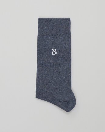 Skarpety męskie stretch cotton niebieski 40-45, BORGIO