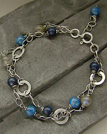 Kyanit, lapis, labradoryt  - bransoletka, RayOfArt