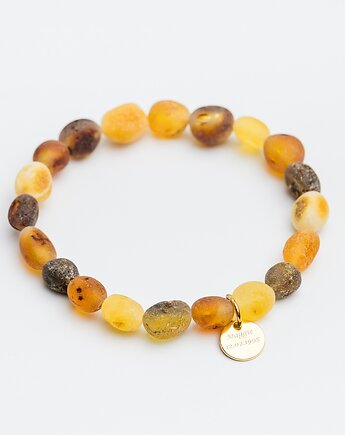 Personalizowana bransoletka z bursztynu bałtyckiego elastyczna, AmberMal