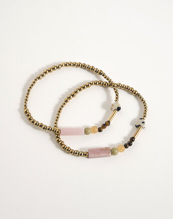 Złote bransoletki z kamieni naturalnych, ech studio