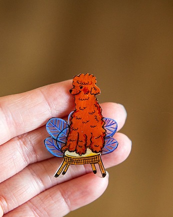 Broszka pudelek Karmel