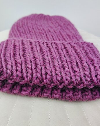 Wełniana czapka WOOLLY PURPLE, Po.dziergane