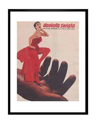 Oprawiona okładka DOOKOŁA ŚWIATA, 1962 r,proj. Józef Olejarka, RiskyWalls