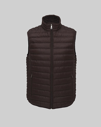 Kamizelka pikowana bezrękawnik Vestone slim fit brązowa