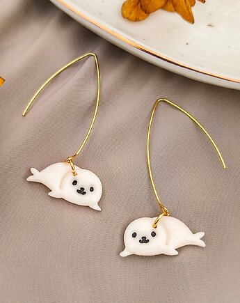 Kolczyki foczki, biżuteria dla dziewczyny, akcesoria z zwierzętami, boho, Dary Rusałki