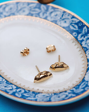 Kolczyki Pierogi Srebro Pozłacane, Hetman Jewelry