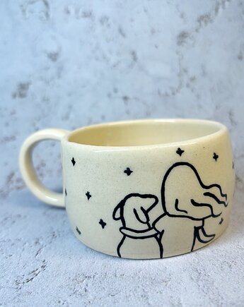 Kubek Dziewczyna z psem, purka ceramics