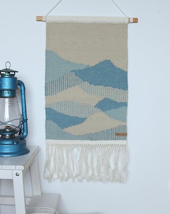 Ręcznie tkany kilim  - wełniana makatka - CHMURY, Topole 