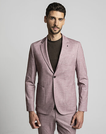 Marynarka do zestawu lumarzo róż slim fit, BORGIO