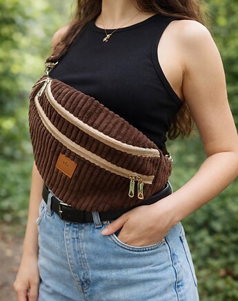 Maxi nerka damska sztruksowa Brązowa, sabi tatka