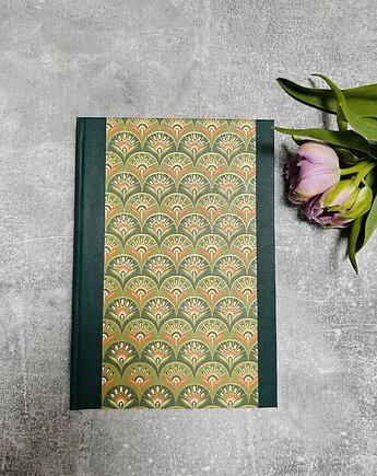 Z zielenią i złotem - notes A5, gładki, Pracownia Szeptem