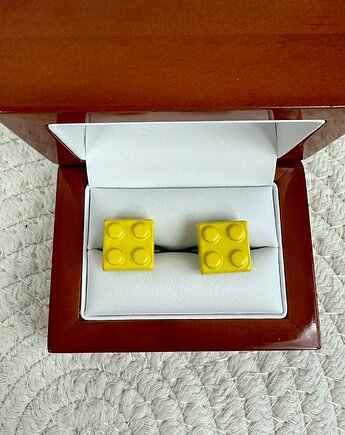 SPINKI do mankietów koszuli KLOCKI LEGO ŻÓŁTE, AKADEMIA STYLU