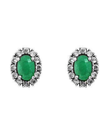 Srebrne kolczyki z naturalnymi szmaragdam - UNIKAT, IVE Jewelry