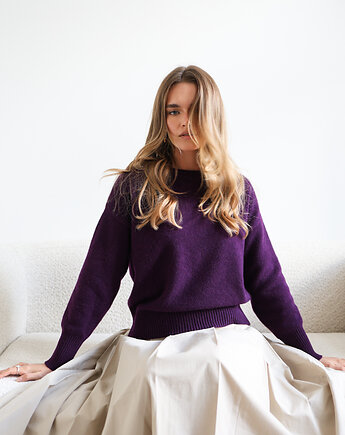 Sweter Freya śliwkowy, Lucky HandMade
