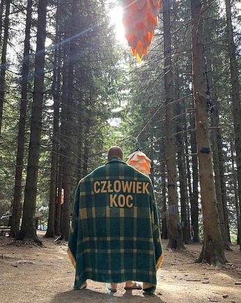 CZŁOWIEK KOC Zielono-musztardowy, CZŁOWIEK KOC