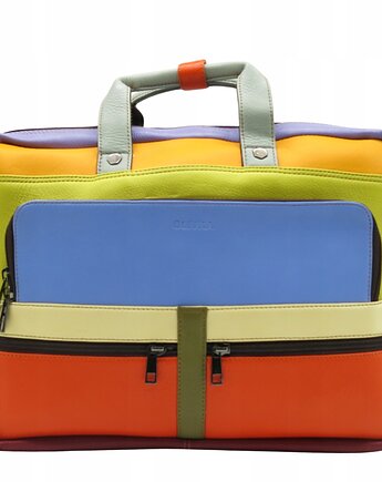 Aktówka torba na laptopa skórzana rączki regulowany pasek kieszenie OLIVKA, Olivka Warsaw