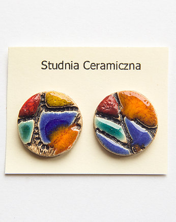 Kolczyki ceramiczne, kubizm 13 mm, studnia ceramiczna