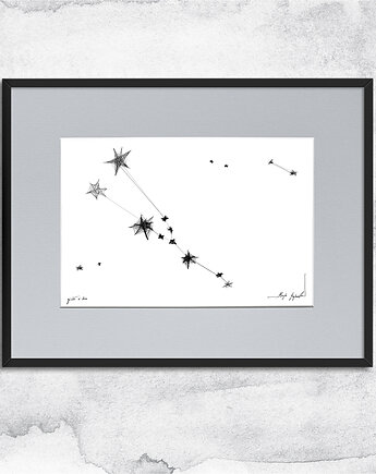 Oprawiona grafika zodiak Byk, Maja Gajewska