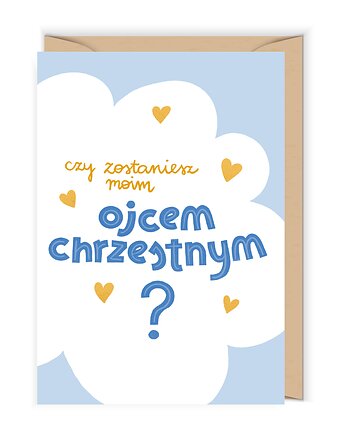 Kartka Czy zostaniesz Ojcem Chrzestnym Blue, Cudowianki