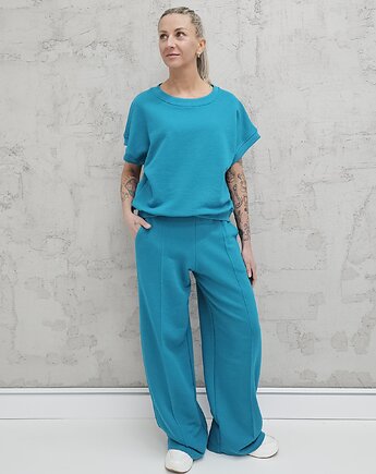 Chiara oversizowy komplet bezrękawnik i spodnie wide leg Alexandrite, Ablush